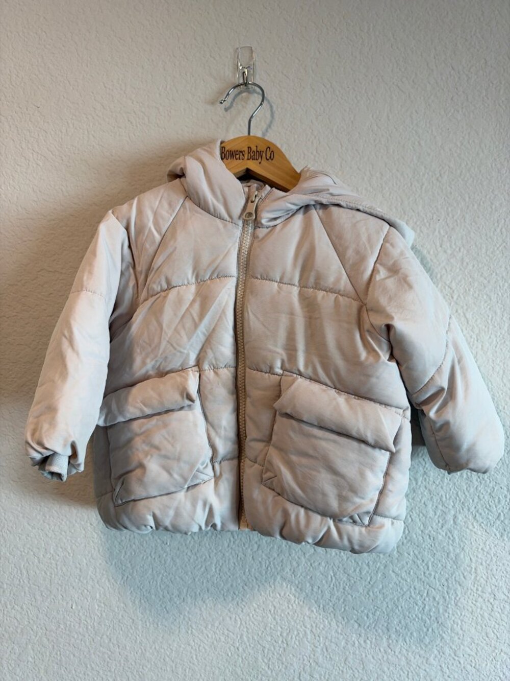 Zara Cream Puffer Jacket 12-18M